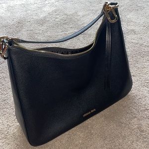 Michael Kors Black Hobo Purse with Gold Chain handle